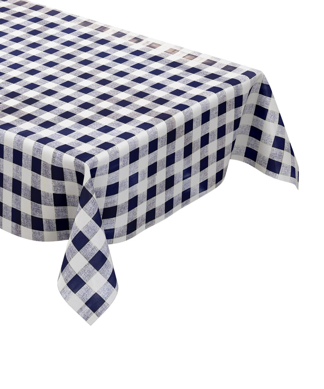 Wachstuch Tischdecke kariert marineblau