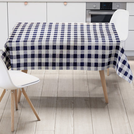 Wachstuch Tischdecke kariert marineblau