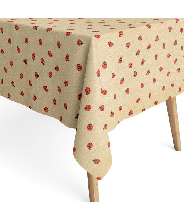 beschichtete Baumwoll Tischdecke Marienkäfer
