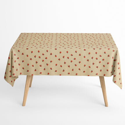 beschichtete Baumwoll Tischdecke Marienkäfer