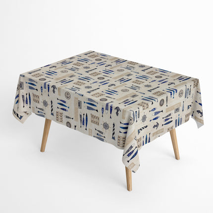 Baumwoll Tischdecke Holz maritim