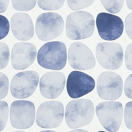 Baumwoll Tischdecke blaue Steine
