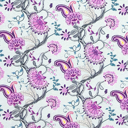 Jacquard Tischdecke aus beschichteter Baumwolle mit Fleckenschutz ARCHIE101 hellblau im Boho-Stil - Größe, Form und Einfassung frei wählbar