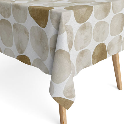 Baumwoll Tischdecke Steine beige