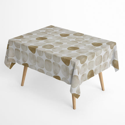Baumwoll Tischdecke Steine beige