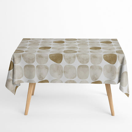 Baumwoll Tischdecke Steine beige
