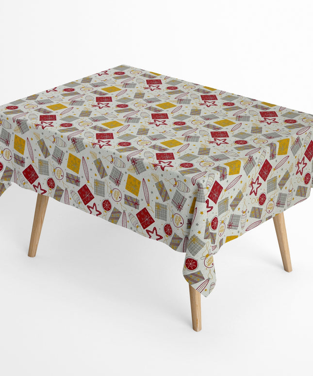 Baumwolltischdecke Weihnachten Advent ARSONA C-101 Geschenke Weihnachtskugeln eckig rund oval
