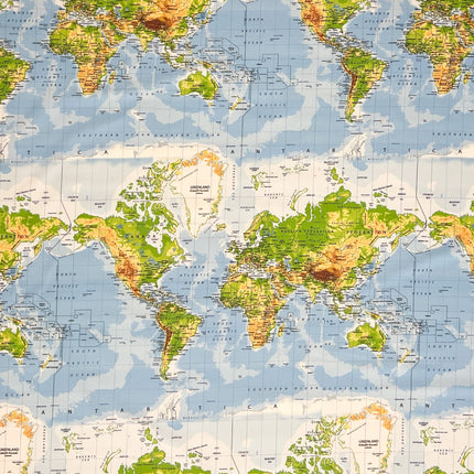 textile Tischdecke Weltkarte Atlas