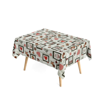 Jacquard Tischdecke aus beschichteter Baumwolle Fleckenschutz Weihnachten AURE 60502 eckig rund oval
