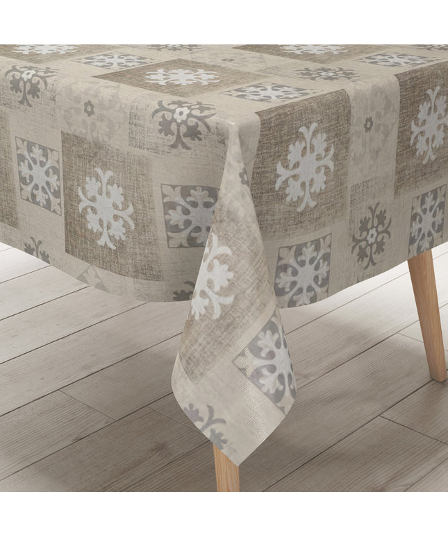 Wachstuch Tischdecke Ornamente beige