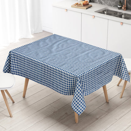 Wachstuch Tischdecke kariert blau
