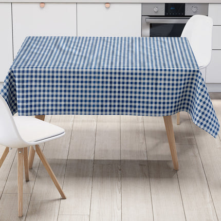 Wachstuch Tischdecke kariert blau