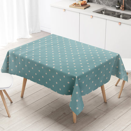Wachstuch Tischdecke Punkte hellblau