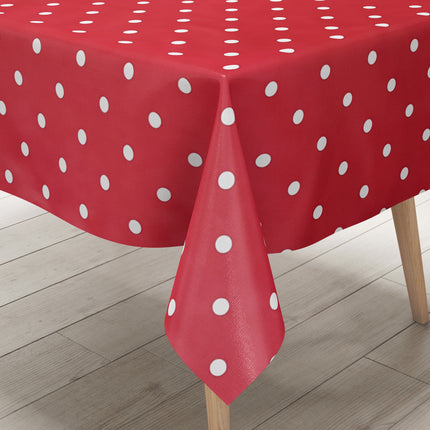 Wachstuch Tischdecke Punkte rot