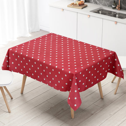 Wachstuch Tischdecke Punkte rot