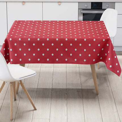Wachstuch Tischdecke Punkte rot