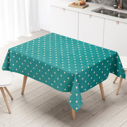 Wachstuch Tischdecke Pukte türkis