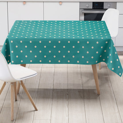 Wachstuch Tischdecke Pukte türkis