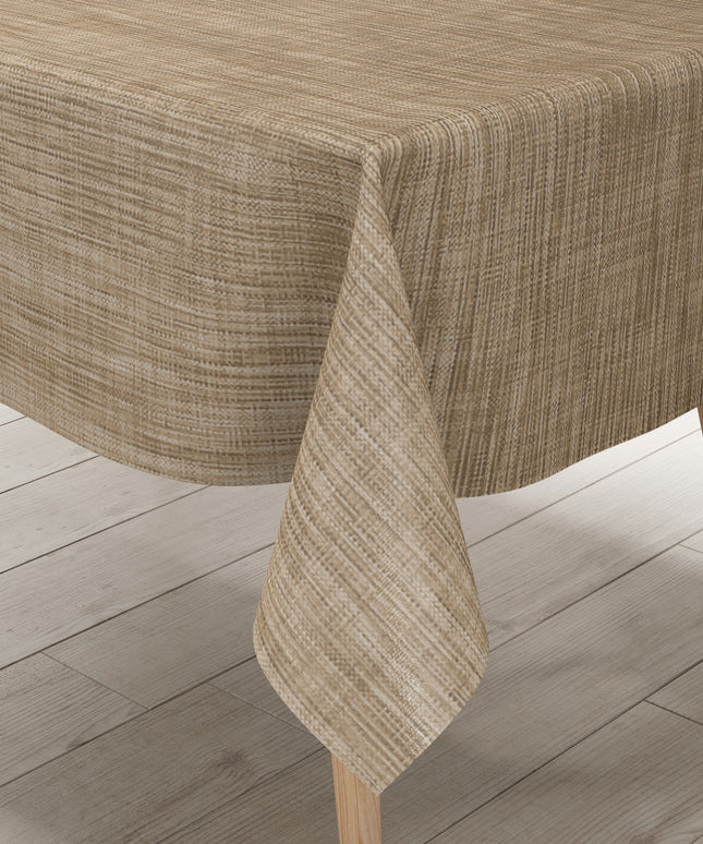 Wachstuch Tischdecke Leinenoptik beige