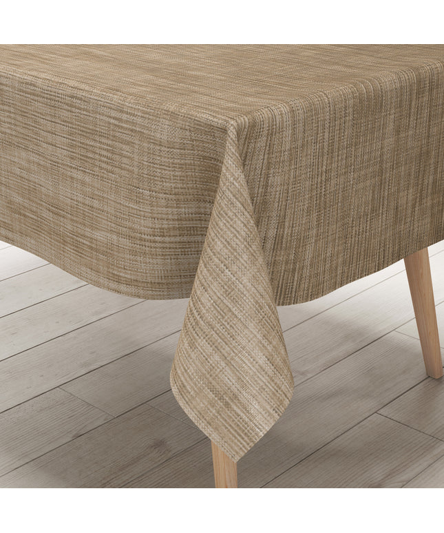 Wachstuch Tischdecke Leinenoptik beige