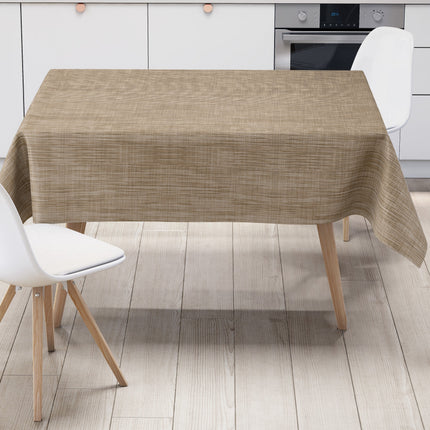 Wachstuchtischdecke Leinenoptik beige