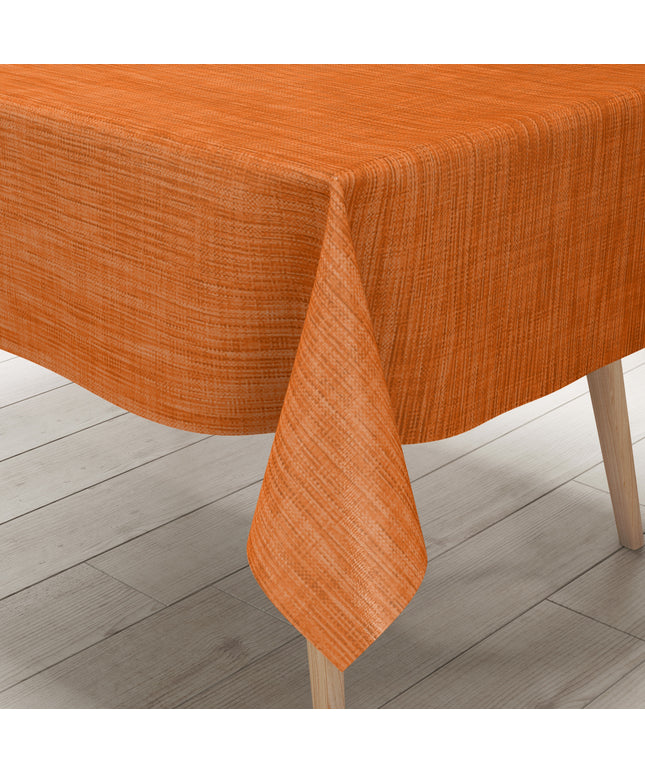Wachstuch Tischdecke orange Leinenoptik