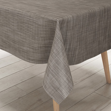 Wachstuch Tischdecke grau braun beige Leinen