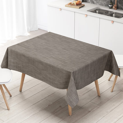 Wachstuch Tischdecke Leinenoptik graubraun