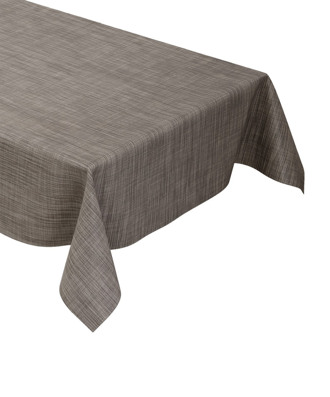 Wachstuch Tischdecke grau braun beige Leinen