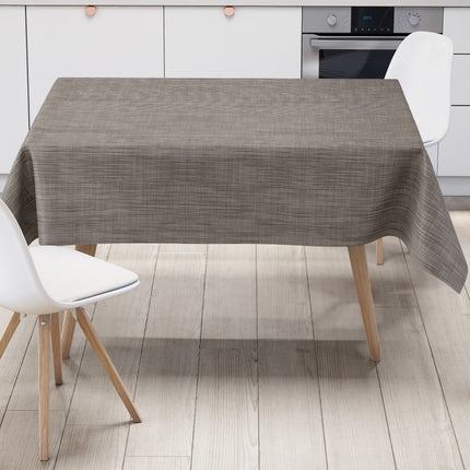 Wachstuch Tischdecke Leinenoptik graubraun