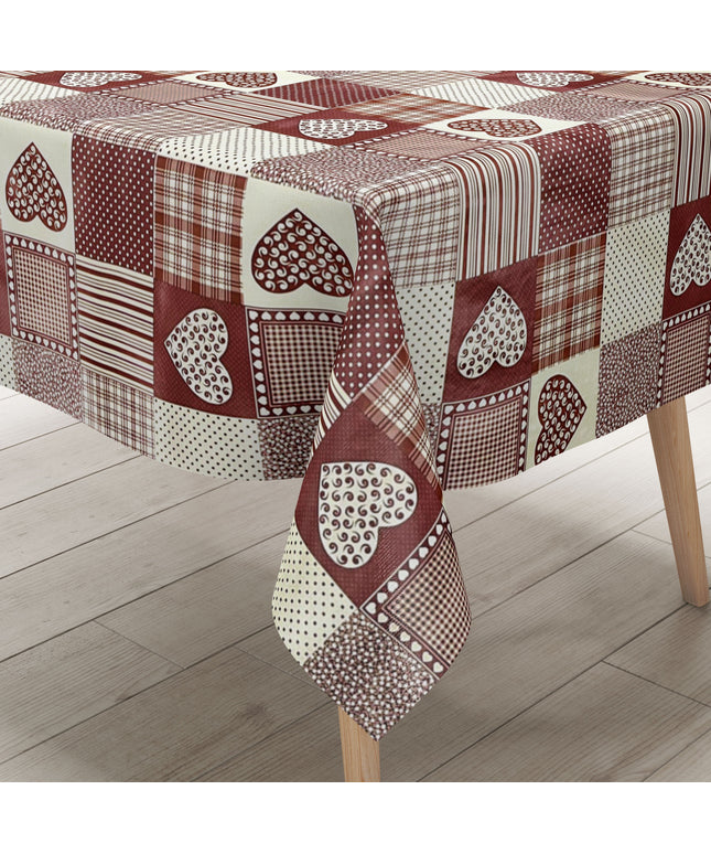 abwaschbare Wachstuch Tischdecke, Wachstuch, PVC, kaufen, Herzen , Landhaus, eckig, rund oval