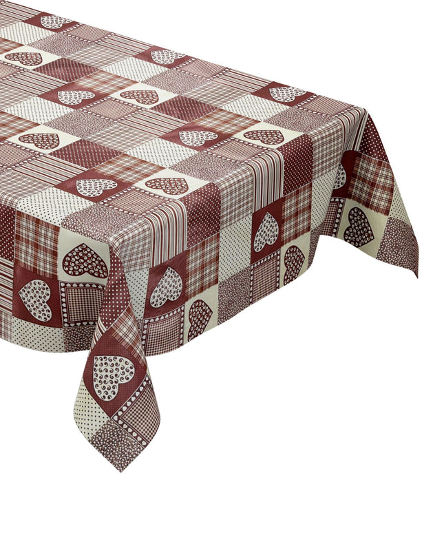 abwaschbare Wachstuch Tischdecke, Wachstuch, PVC, kaufen, Herzen , Landhaus, eckig, rund oval