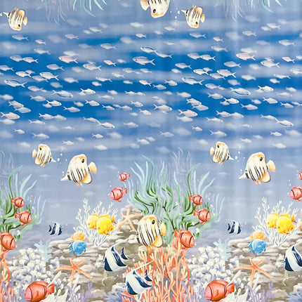 Wachstuch Tischdecke Bordürenmuster B2872-01 Südsee Meer Korallen Fische eckig rund oval