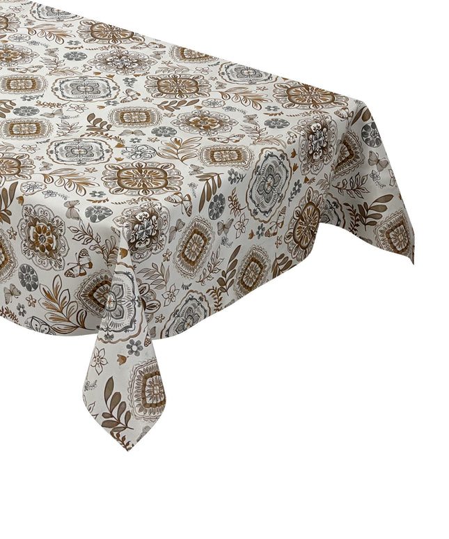 Wachstuch Tischdecke Zwiebelmuster braun