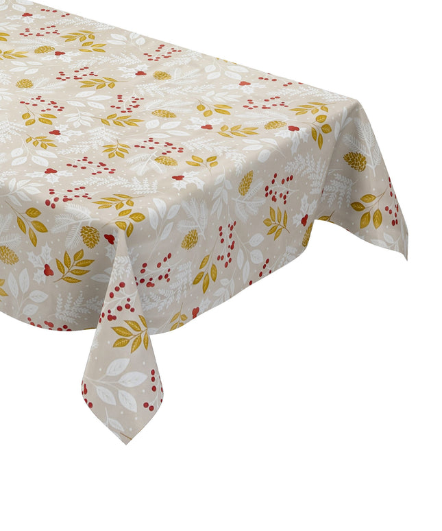 Wachstuch Tischdecke Weihnachten beige
