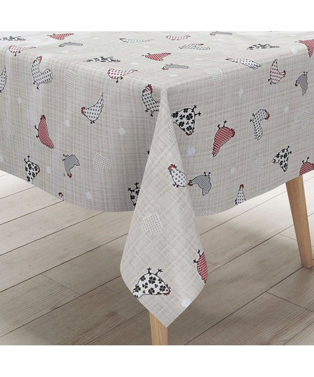 Wachstuch Tischdecke B3881-01 Hühner Hennen Bauernhof eckig rund oval