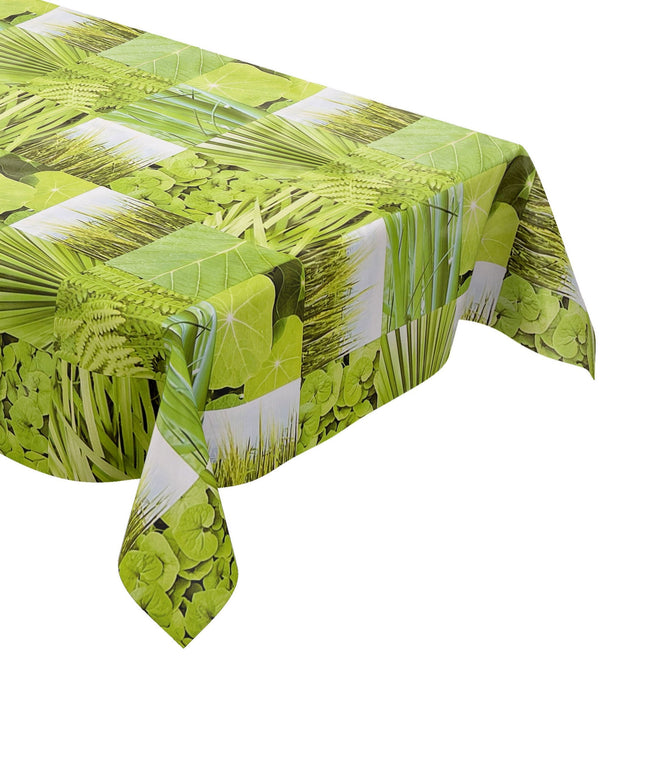 abwaschbare Wachstuch Tischdecke eckig rund oval Gras Wiese Farne Blätter Dschungel eckig rund oval kaufen