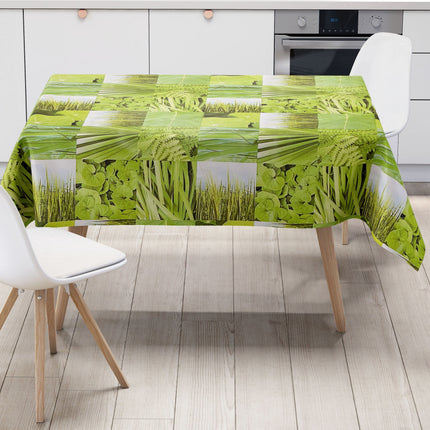 abwaschbare Wachstuch Tischdecke eckig rund oval Gras Wiese Farne Blätter Dschungel eckig rund oval kaufen
