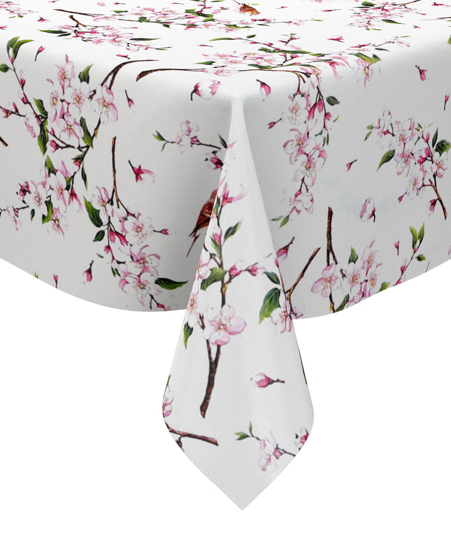 Wachstuch Tischdecke mit Kirschblüten