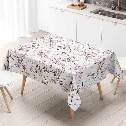 Wachstuch Tischdecke mit Kirschblüten