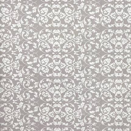 abwaschbare Wachstuch Tischdecke eckig rund oval Barock Ornamente Linien hellgrau