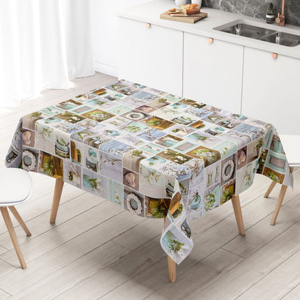 abwaschbare Wachstuchtischdecke kevkus wachstuchshop24 Holz HOME Cottage Rosen Uhr eckig rund oval kaufen