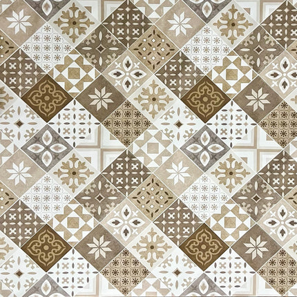 Wachstuch Tischdecke Moasik braun beige