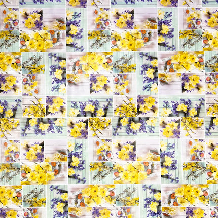 abwaschbare Wachstuch Tischdecke eckig rund oval wachstuchshop24 kaufen Frühjahr Ostern Narzissen Blumen