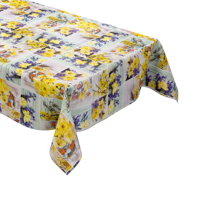 abwaschbare Wachstuch Tischdecke eckig rund oval wachstuchshop24 kaufen Frühjahr Ostern Narzissen Blumen