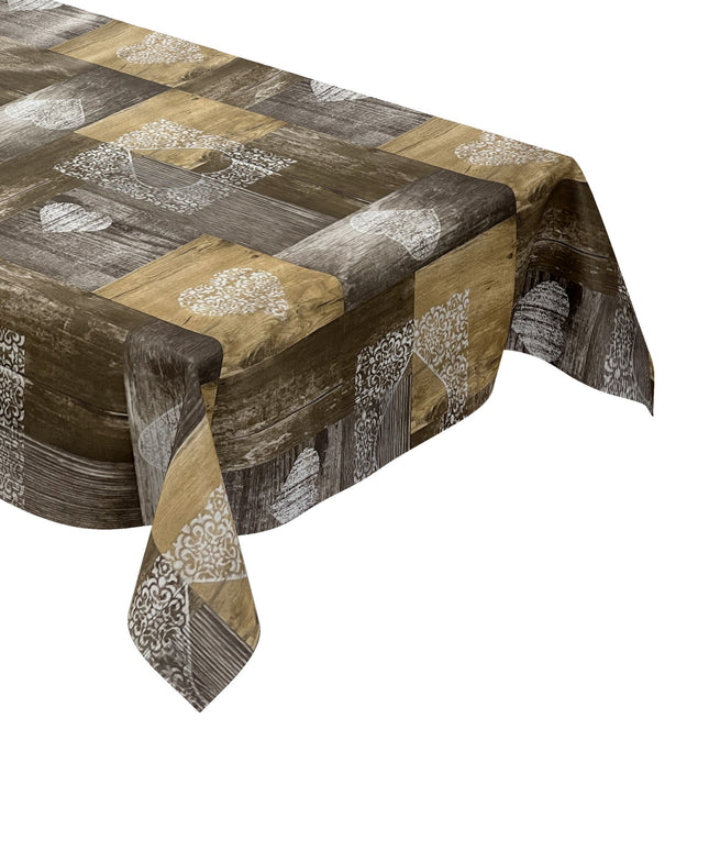Wachstuch Tischdecke Holz Alm Ski