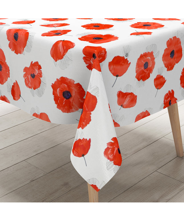Wachstuch Tischdecke Mohnblumen