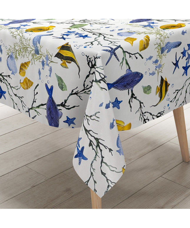 Wachstuch Tischdecke Fische maritim