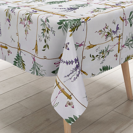 abwaschbare Wachstuchtischdecke eckig rund oval kaufen Lavendel Schmetterling