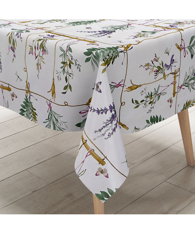 abwaschbare Wachstuchtischdecke eckig rund oval kaufen Lavendel Schmetterling